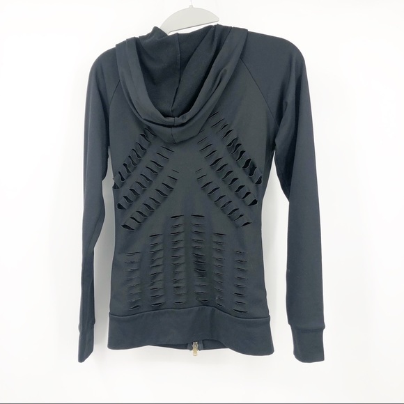 Patrizia Pepe Love sport distressed hoodie - Picture 2 of 7